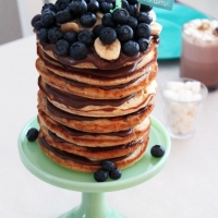 Banana Pancakes with Nutella & Blueberry